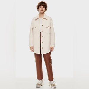 Aritzia Wilfred Free - Ganna Shirt Jacket in Heather Bone Color - Regular Length
